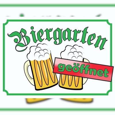 HB-Druck Biergarten geöffnet Schild A1 (594x841mm)