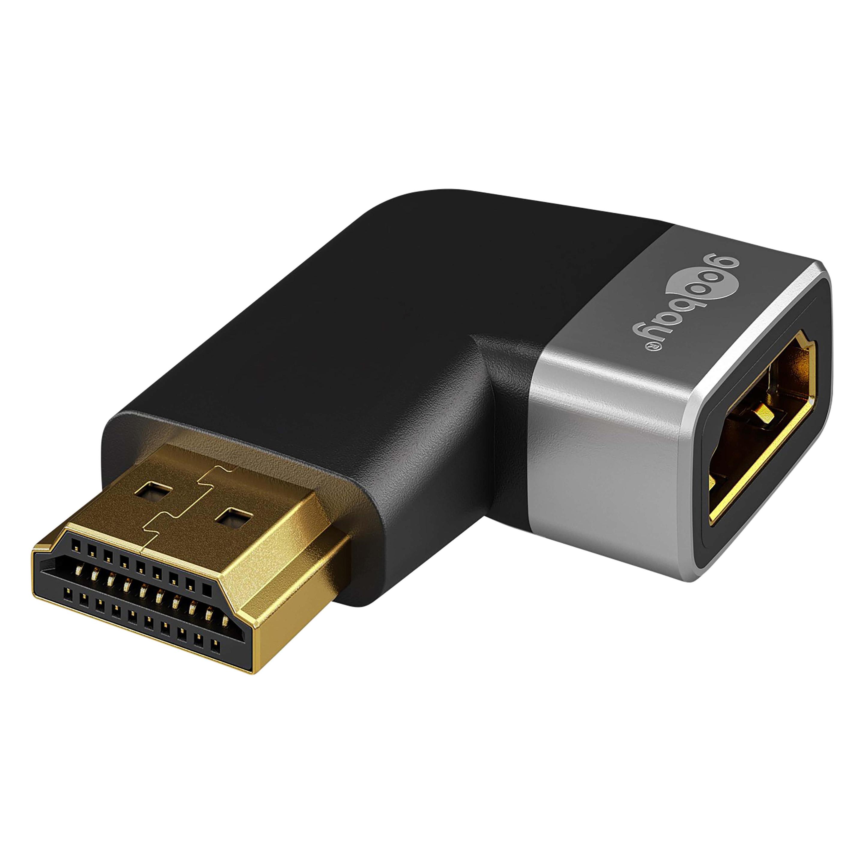 Goobay HDMI-Winkeladapter 270° horizontal, 8K @ 60 Hz, vergoldet (72012)