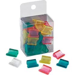Klammern für Alizée Hefter, für bis zu 40 Blatt, Pack mit 40 Stück, grün, weiß, rot, gelb