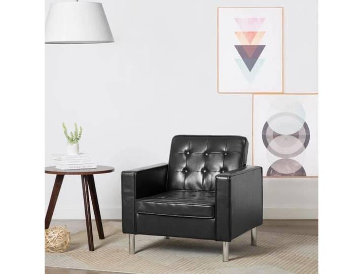 JILI - BEST Fauteuil Noir Similicuir (4289)