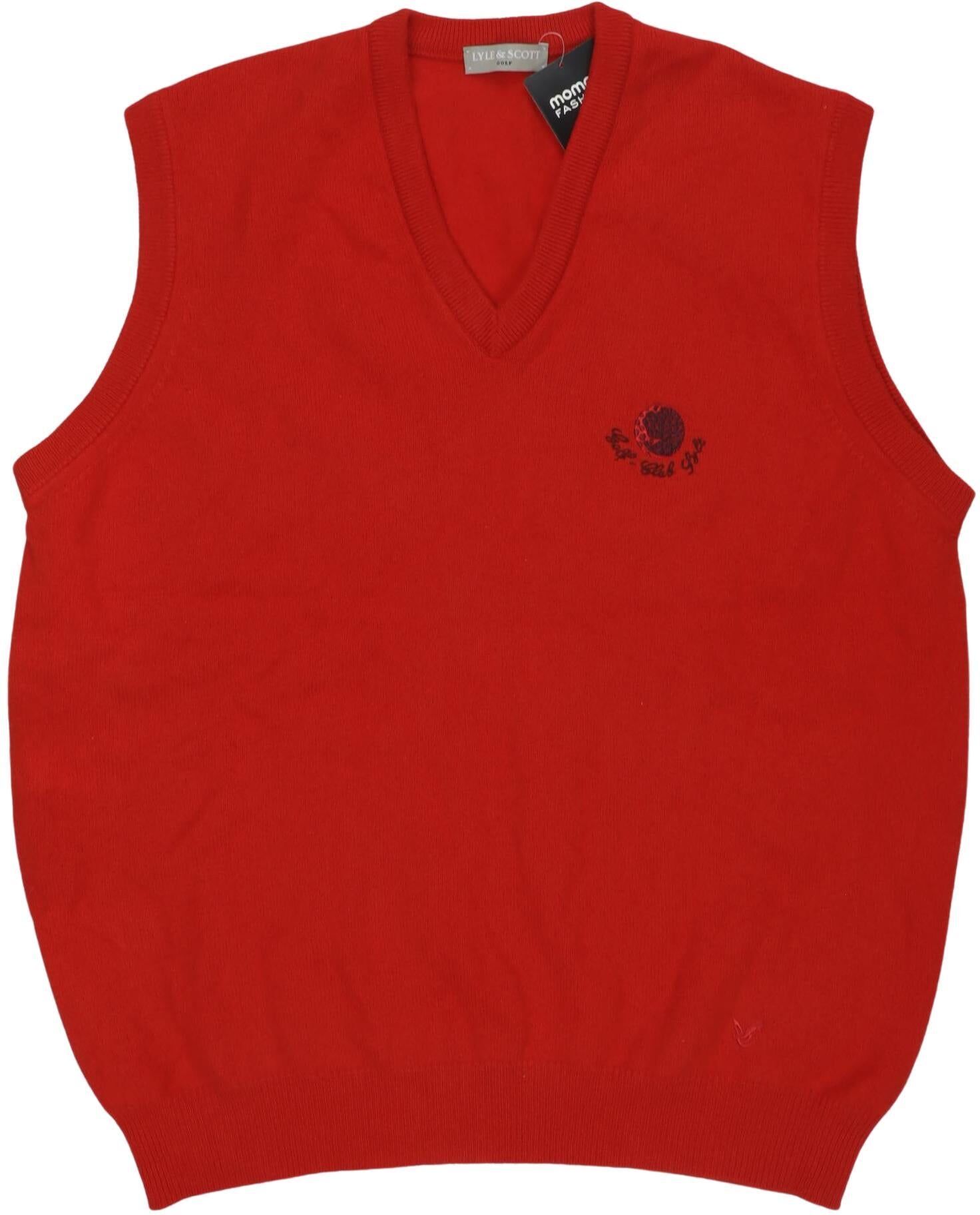 Lyle & Scott Herren Pullover, Rot, Gr. L, Schurwolle - Second Hand
