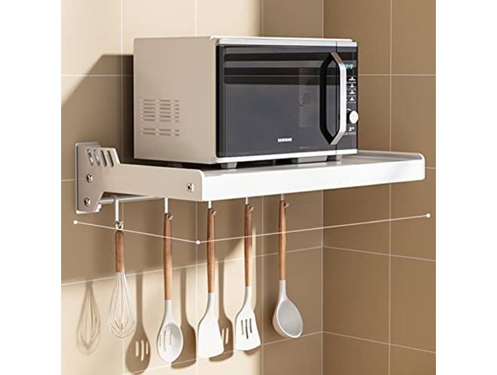 GCCSSBXF Wandmontiertes Mikrowellenregal – platzsparendes Regal für Elektro/Mikrowelle, einfache Installation, langlebiges und vielseitiges Design