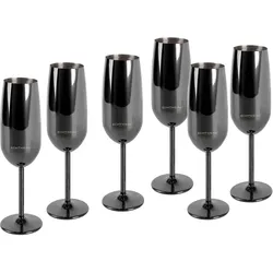 Gläserset Echtwerk Sektgläser Schwarz ca. 250ml 6-teilig
