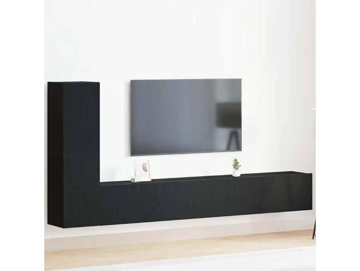 NEW 2026  Ensemble meuble TV Placards TV Montage mural Chêne noir Bois d'ingénierie 100x30x30 cm L8039