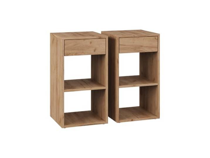 Vicco Nachttisch Dany Goldkraft Eiche 2er Set, zur Aufbewahrung von Büchern und Zeitschriften geeignet