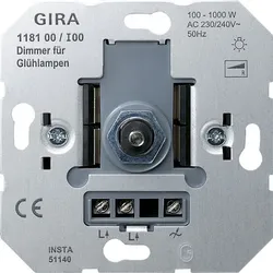 Gira 118100 Glühlampendimmeins. 100 - 1000 W DruckWe Einsatz