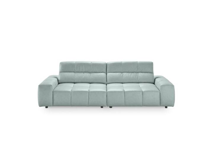 Musterring Marlo Ledersofa mit Sitztiefenverstellung - Leder Vicenza light blue Modern, Zeitlos