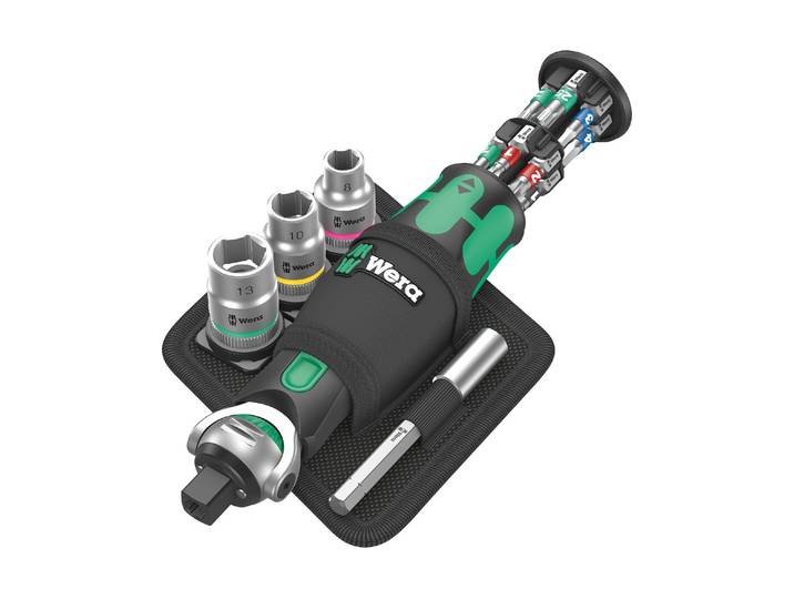 Ratsche WERA Wera 8009 Zyklop Pocket Set 2 , grün (bunt), Schraubenschlüssel, Ratsche