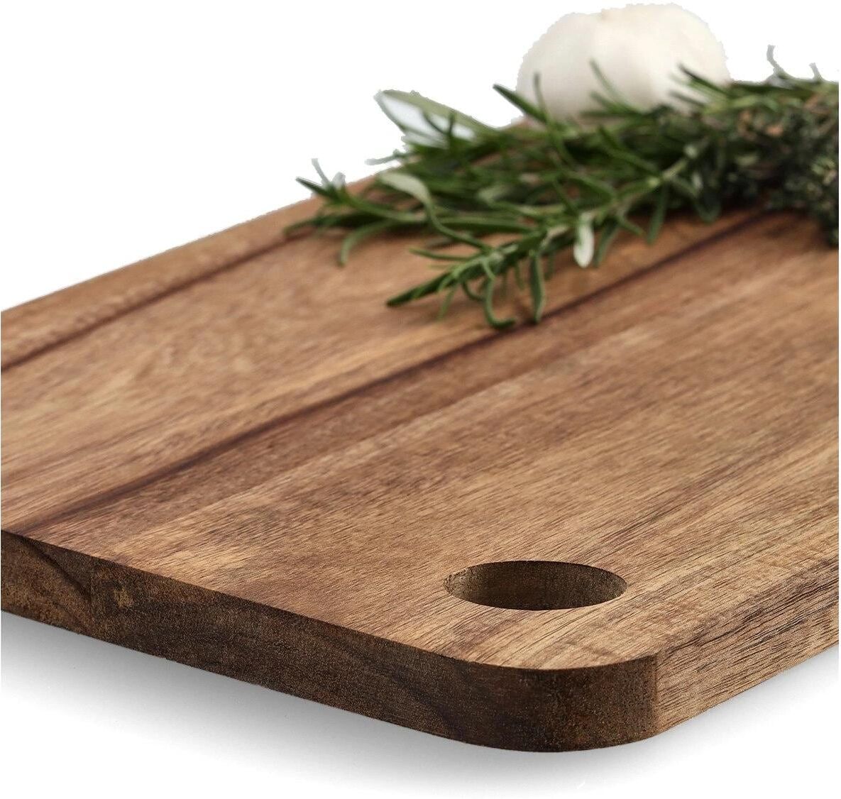 Schneidebrett ZELLER PRESENT, natur, B:27cm H:2cm L:41cm, Massivholz, Schneidebretter, Schneidebrett, jedes Stück ein Unikat natur B/H/L: 27cm x 2cm x 41cm