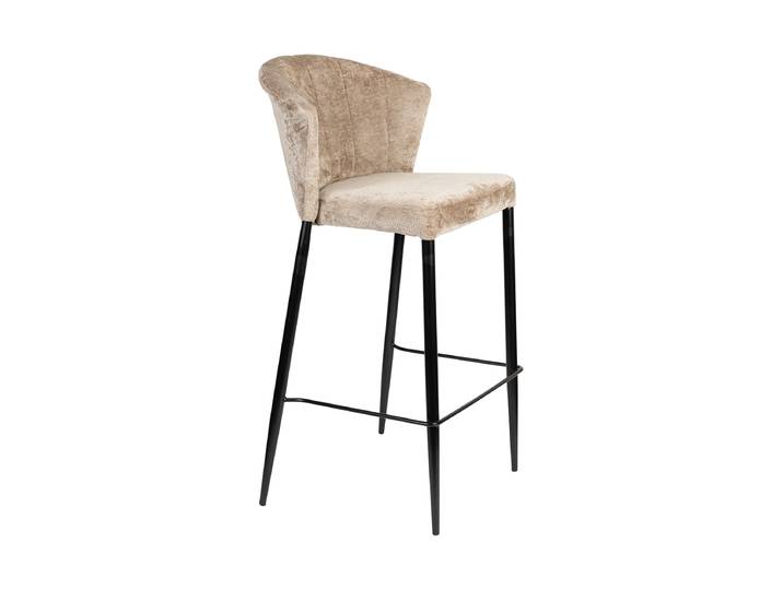 Hochwertiger Design Barstuhl „Georgia“ Leder Beige Dutchbone