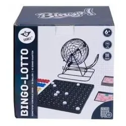 Longfield Bingo-/Lottotrommel 13,5 cm (1-90) komplettes Set - Schwarz metaal