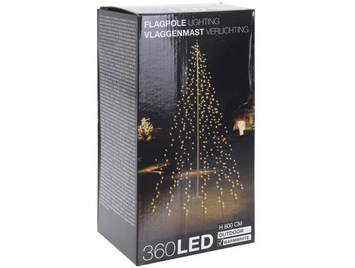 Mât De Drapeau Lumineux 360 Led - H 800 Cm