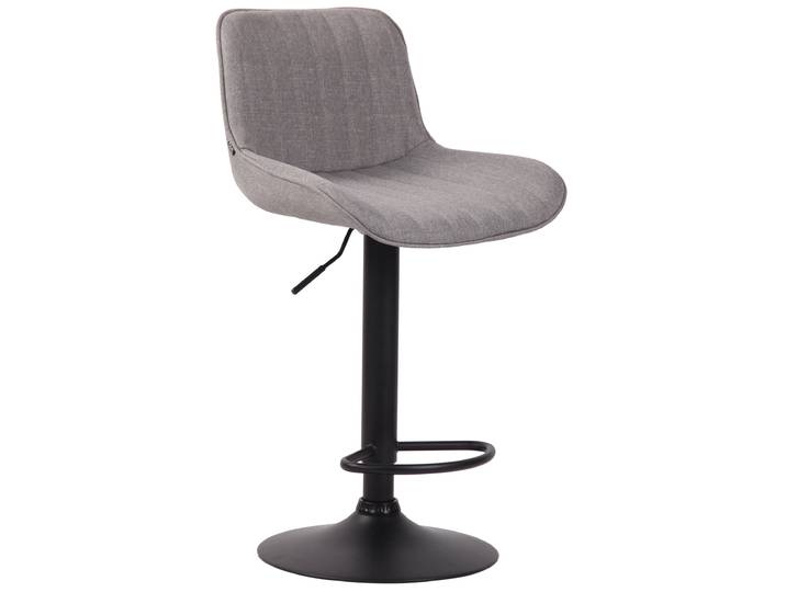 TPFLiving Barhocker Lento Gestell schwarz Stoff - Grau