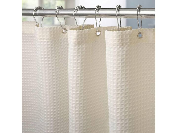 Duschvorhang Waffelstoff Creme 182 x 182 cm, 182x182 cm, Heimtextilien, Badtextilien, Duschvorhänge