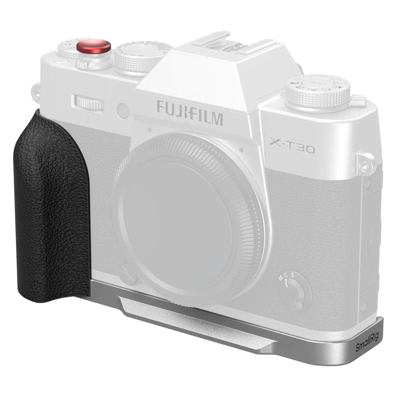 SmallRig 5664 L-Shaped Mount Plate with Silicone Handle for FUJIFILM X-T30 / X-T30 II / X-T30 III (Silver) (Cage) (5664)