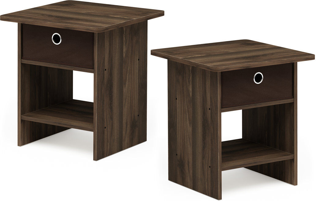 17 Stories Sled Side Table Set Columbia Walnut 45.2cm H X 39.4cm W X 39.4cm D