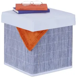 Relaxdays Sitzhocker mit Stauraum Weiß,Grau