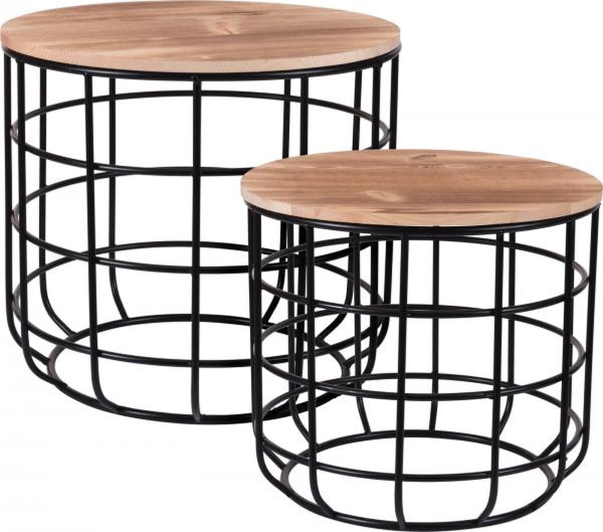 Set van 2 zwarte bijzettafels