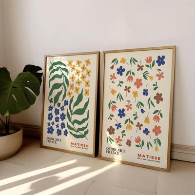 Inspired Living Matisse Flower Print Set Of 2 Boho Wall Art For Bedroom And Living Room 50x70cm No Frame c
