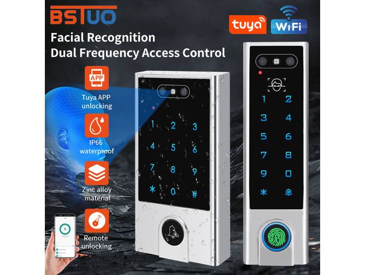 IP66 Tuya Wifi 125KHz 13.56MHZ lecteur de contrôle d'accès RFID reconnaissance faciale biométrique empreinte digitale Wiegand 24-36 contrôle d'accès