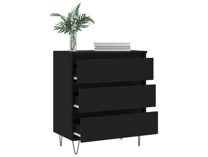 Meuble Rangement - HAOSHOP - Buffet Noir 60x35x70 cm Bois d'ingénierie&01_34497