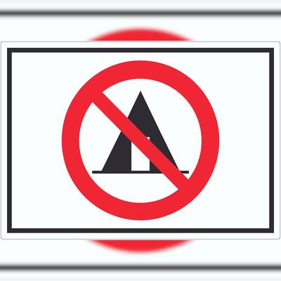 HB-Druck Zelten verboten Symbol Aufkleber A3 (297x420mm)