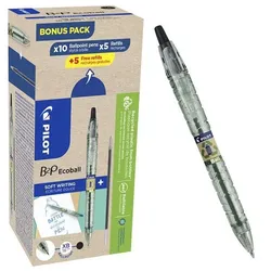 Pilot 10er-Pack Kugelschreiber »B2P „Bottle 2 Pen“ ECOBALL XB Bonus Pack« dokumentenec schwarz