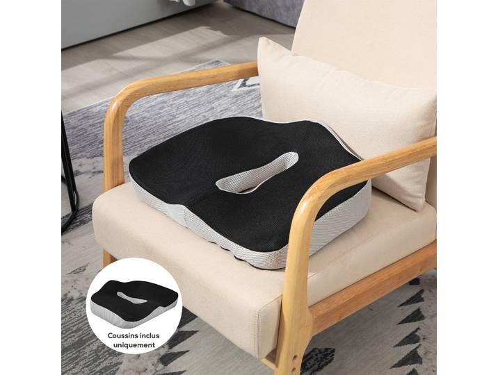 HOMCOM Coussin Ergonomique Coccyx Mémoire Housse Antidérapante