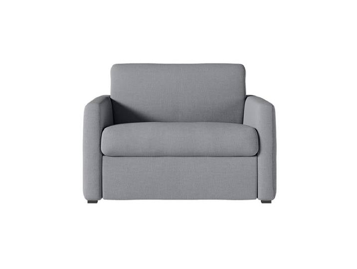 Fauteuil AGATHE convertible express couchage quotidien 70x190cm en tissu gris clair - Matelas 13cm