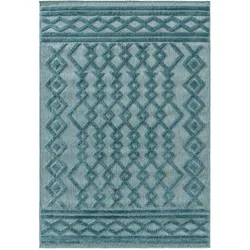 benuta Nest In- & Outdoor-Teppich Bonte Türkis 240x340 cm - Teppich für Balkon, Terrasse & Garten
