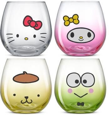 JoyJolt Hello Kitty® and Friends Hello Sippy Stemless Drinking Glasses - 15 oz - Set of 4