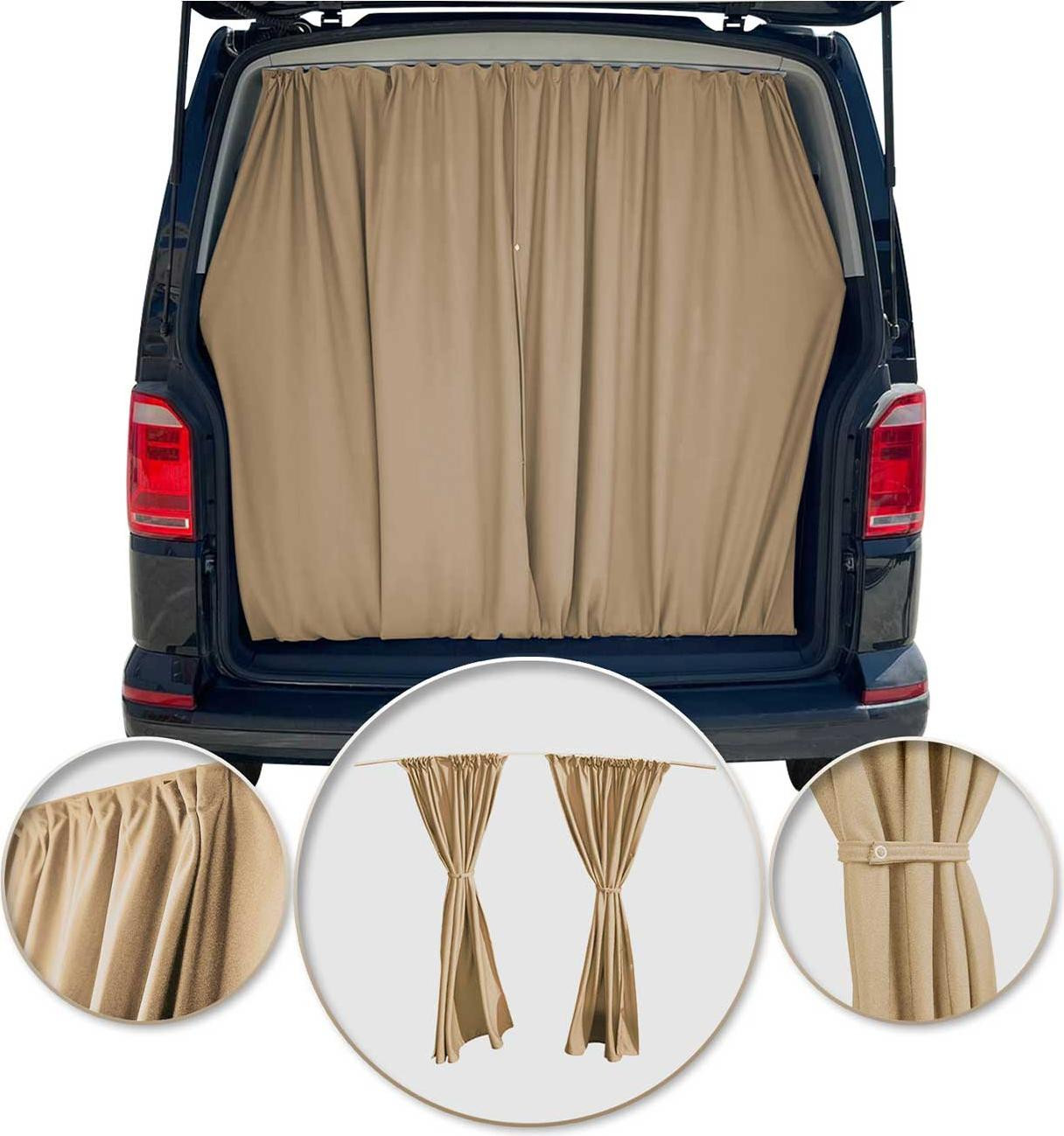 Omtec Maatwerk gordijnen voor Mercedes-Benz Vito/Sprinter (W447/W639), achterklep, beige
