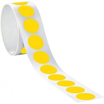 Aufkleber I Markierungspunkt, blanko, gelb, Folie, selbstklebend, Ø 50mm, 100/Rolle