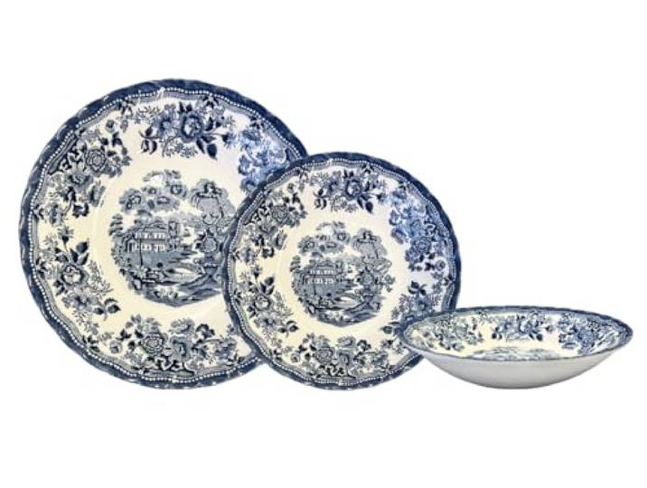 Churchill Royal Wes Geschirr-Set, Tonquin Blue Chelsea, 12-teilig, hergestellt in England