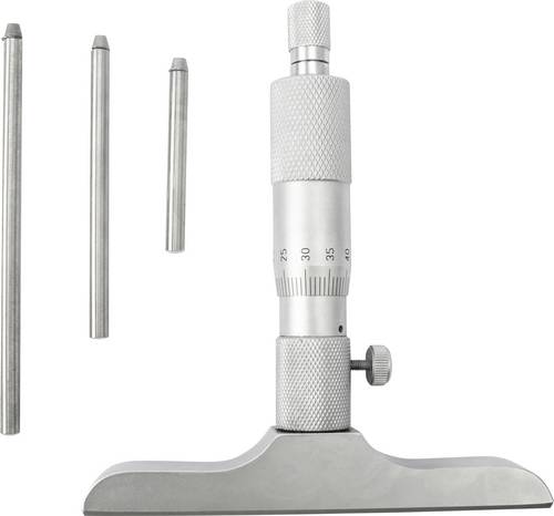 Dasqua 4611-8115 Tiefenmikrometer mit Kontrollmaß 0 - 75mm DIN 863