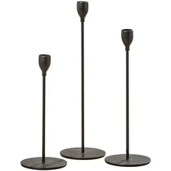 Boltze Kerzenhalter Malte Eisen 3er, 23-33 cm, schwarz