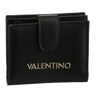 Geldbörse VALENTINO BAGS "BRIXTON", Damen, schwarz, Lederimitat, Kleinlederwaren, Damen Geldbeutel Portemonnaie mit Logo-Applikation
