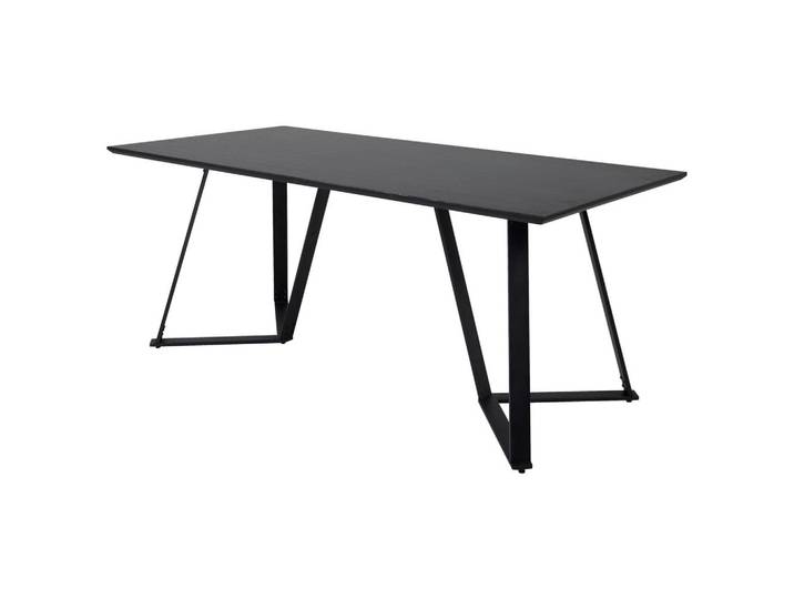 Livetastic Esstisch, Schwarz, Metall, furniert, rechteckig, 90x75x180 cm, Esszimmer, Tische, Esstische