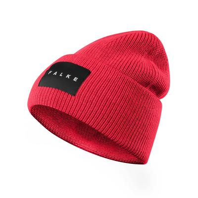 Strickmütze FALKE "FALKE Mütze", Jungen, Gr. onesize, coralrot (8006), Mützen Strickmütze