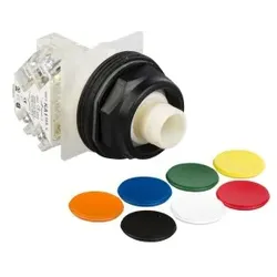 Schneider Electric 9001SKR2UH13 Drucktaster, 7 Farben Ø 30, hoher Frontring, mit Federrückstellung, 1W