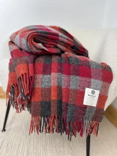 Mcnutt of Donegal Plaid van pure wol Fireside check 145 x 200 cm