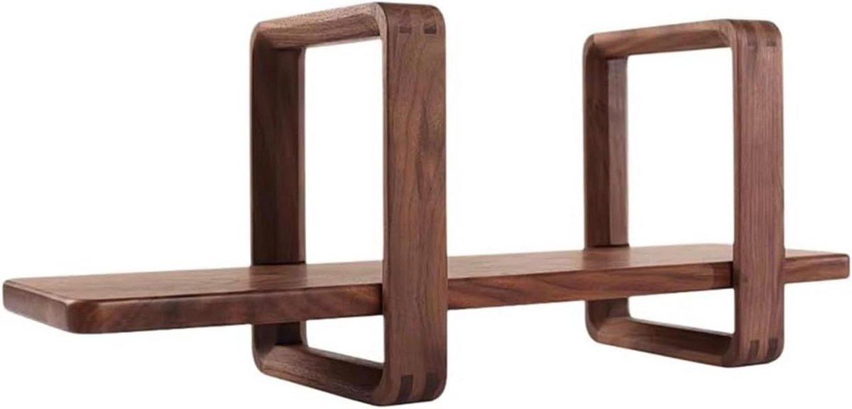 Verstelbare houten boekenplank voor woonkamer of thuiskantoor, 55 cm, houtkleur