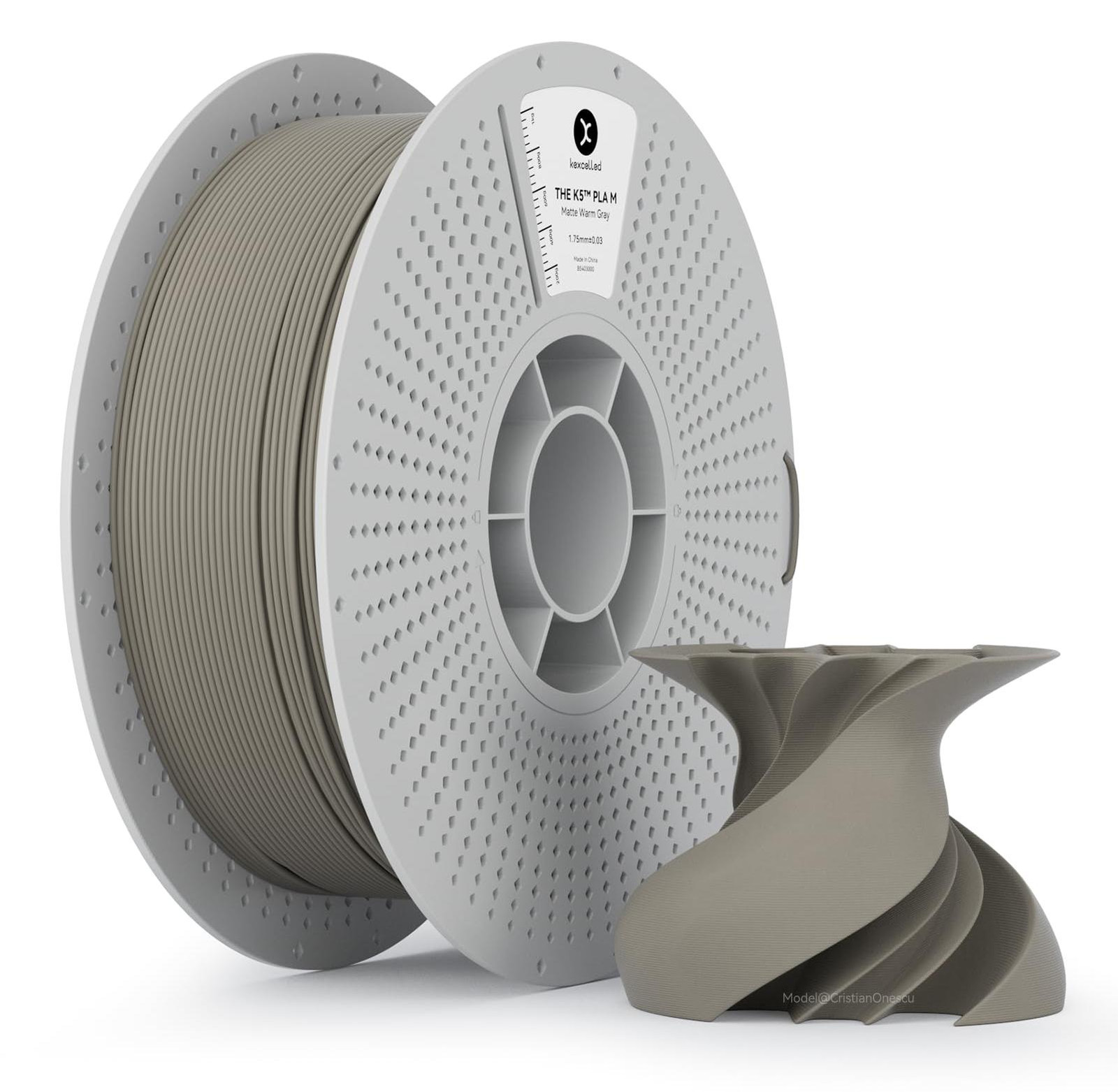 Selius Mat PLA Filament Warm Grijs 1,75mm 1kg