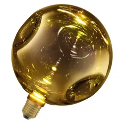 DECOR LED FLAT LAMP 3,5W 827 E27 IN ELECTRO GLASS LARGE GOLD 2700K nicht dimmbar