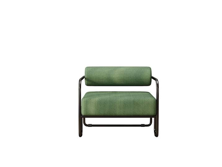 Komhtom Lounge-Sessel 68.5×73×70.5Cm, Corduroy & schwarzem Metallgestell, Grün, Mode, 73x70.5x68.5 cm, Wohnzimmer, Sessel, Polstersessel