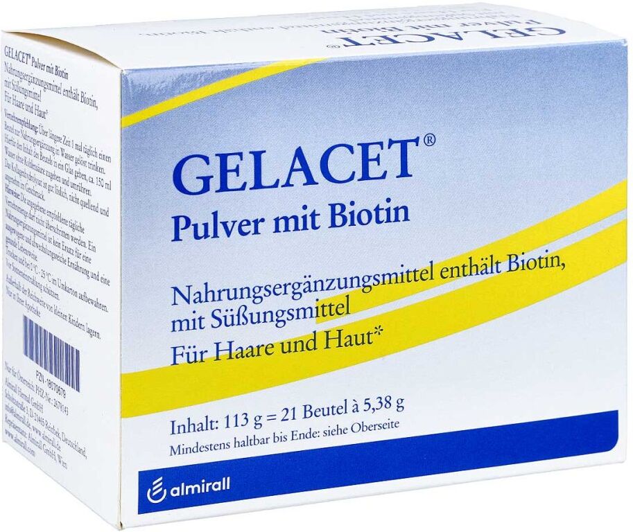 Gelacet Pulver Mit Biotin Im Beutel