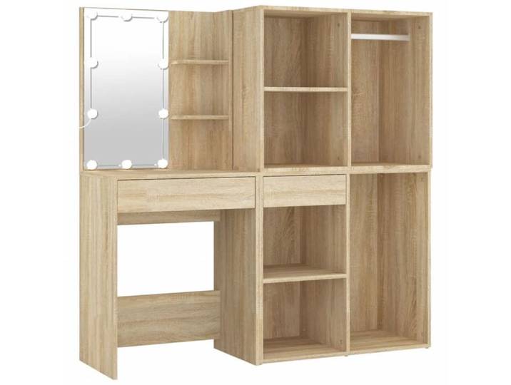 Automne/hiver 2025  Coiffeuse à LED - CLOUD - Pour femmes/filles - avec 2 armoires Chêne sonoma Bois d'ingénierie FR56