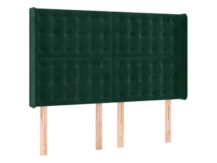 KTHLBRH Kopfteil aus Samt, dunkelgrün, 147 x 16 x 118/128 cm Weicher Samt, Lärchenbeine, höhenverstellbar, Rückenunterstützung, einfache Montage