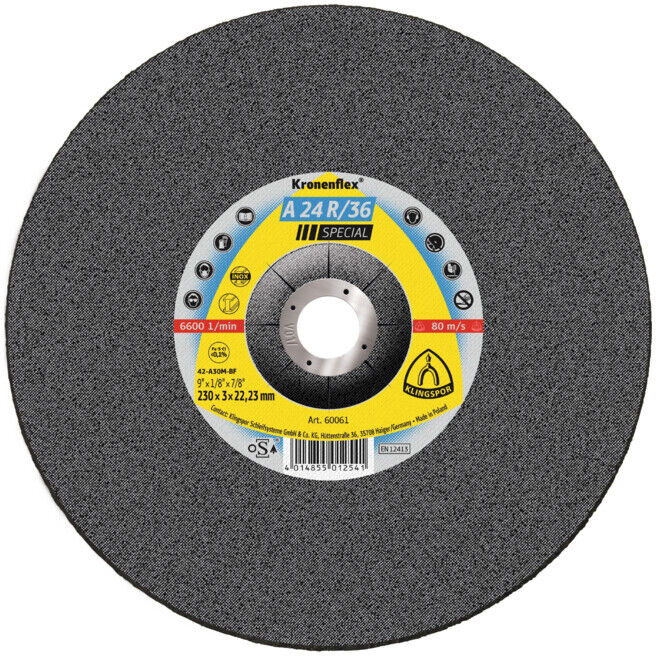 Disque de coupe Klingspor A 24 R 36, LxlxH 125X2,5X22,23, GEK (2825)