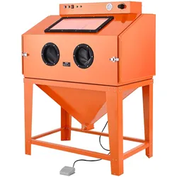 VEVOR Sandstrahlkabine 435 L, Sandstrahlgerät mit 117 L Strahlmittelbehälter, zwei Strahlpistolen & 1,6-PS-Staubabsaugung für die Oberflächenbearbeitung übergroßer Teile & die Rostentfernung